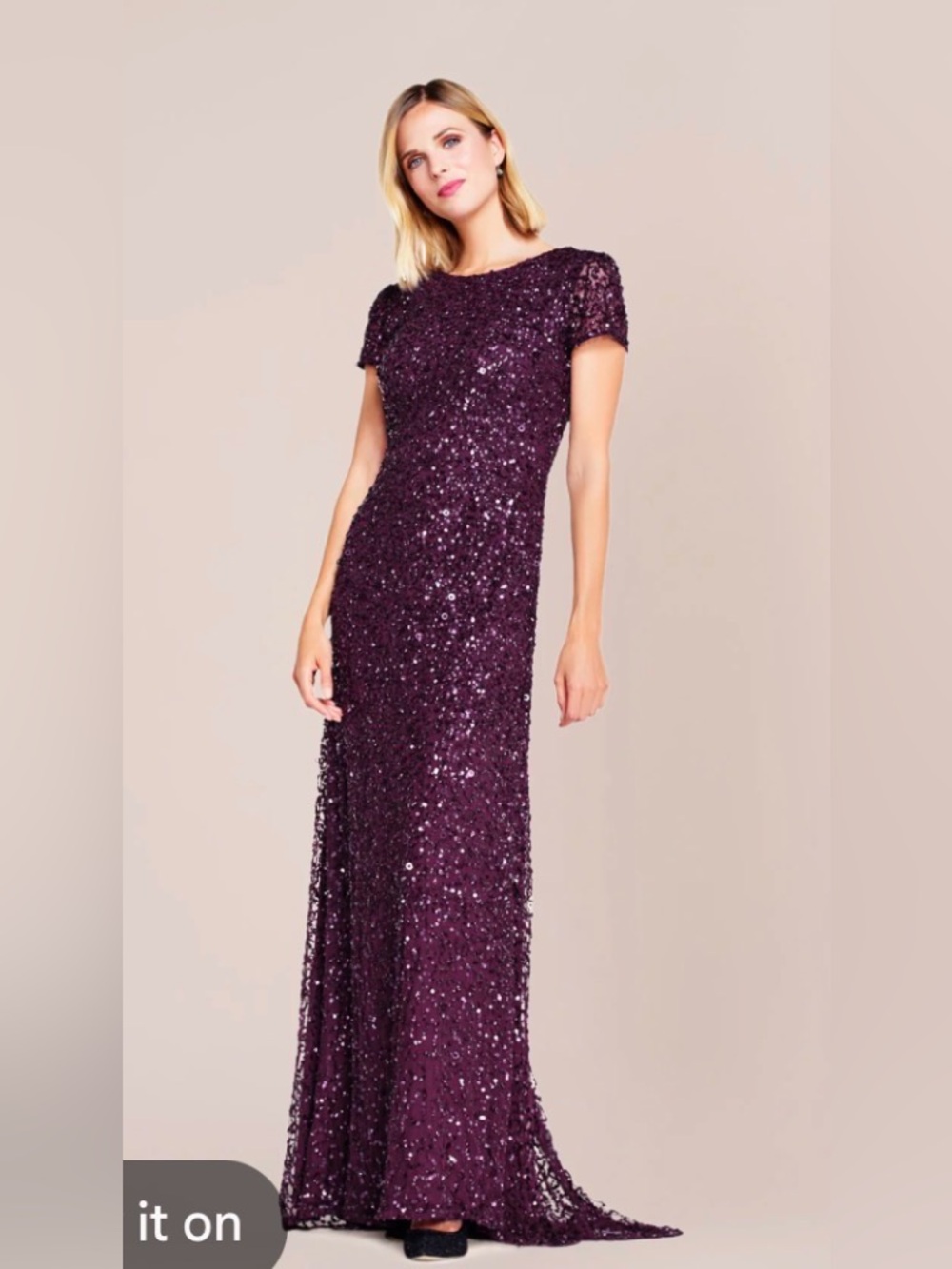 Adrianna Papell formal sequin dress 8.Cabernet Burgundy.Worn once. Stunning. EUC